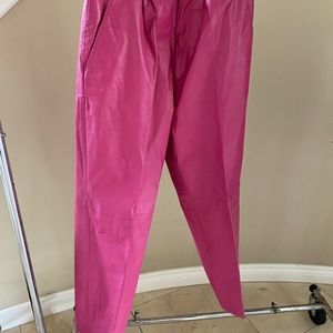 Hot pink leather pants from the Leather Loft. Size 9/10. Worn once.Front Pockets